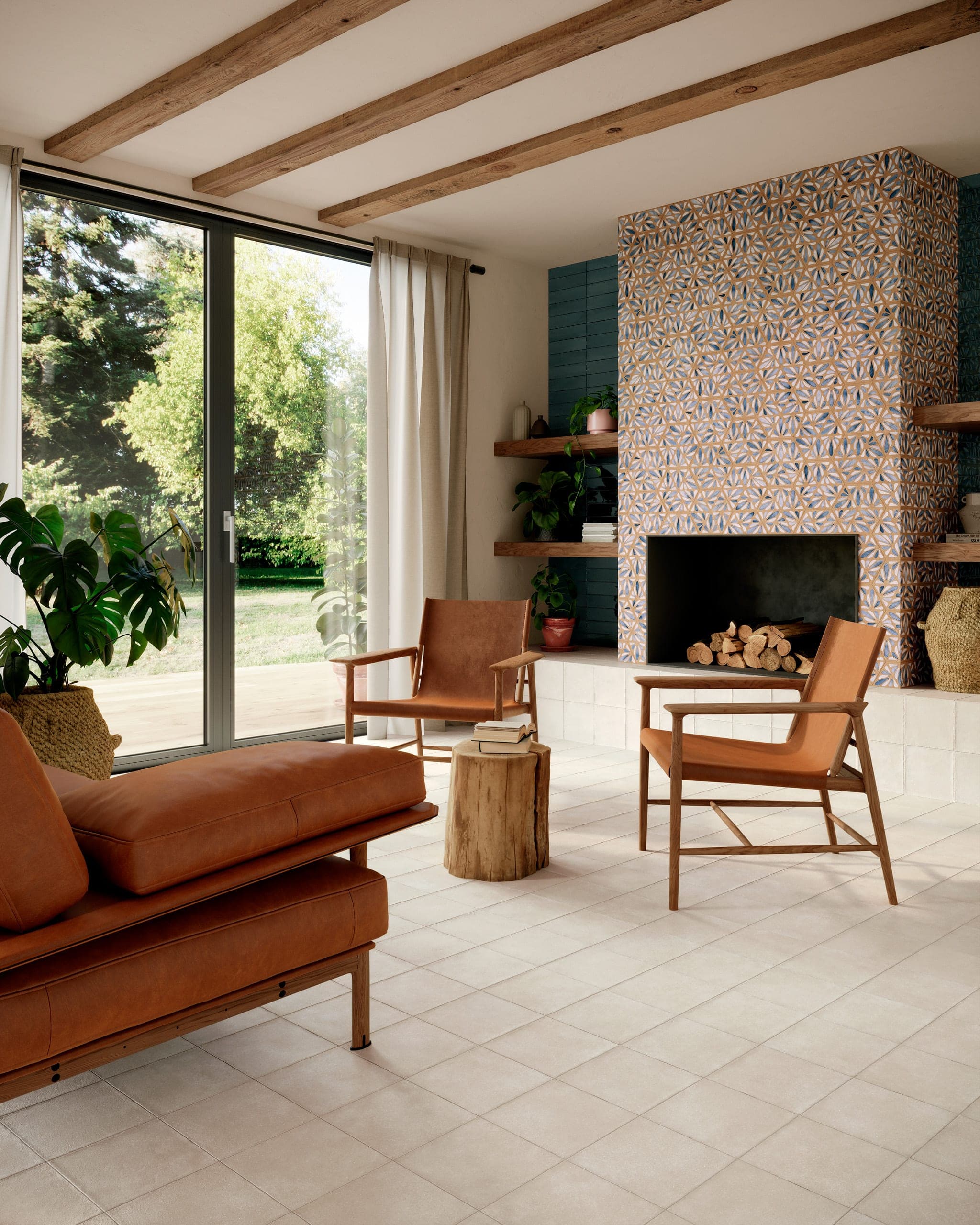 Terracreta Murale Esagono Dipinto Chamotte 25 × 21.6