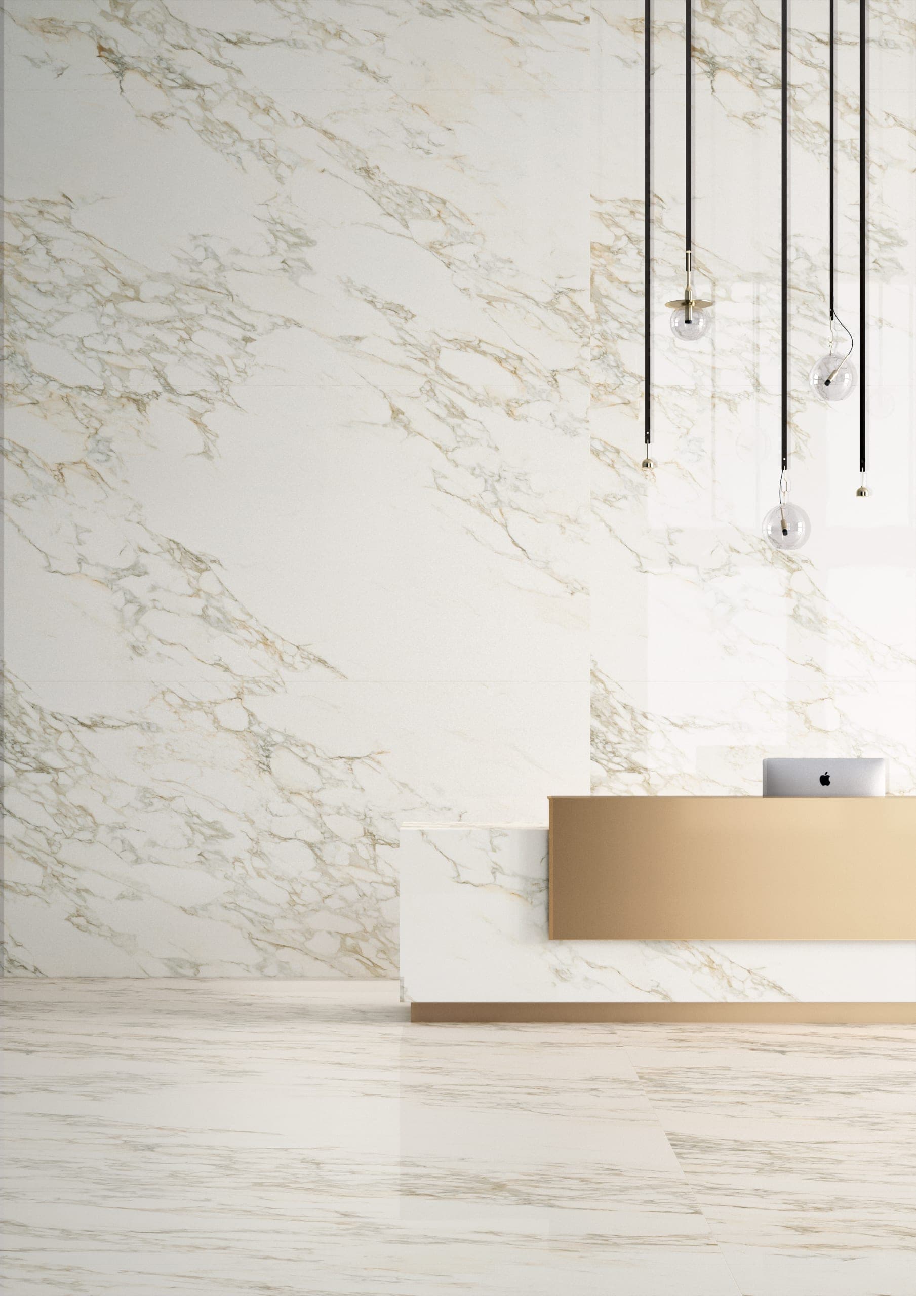 Marble Experience Calacatta Gold Pulido 120 × 280 (sobre pedido)