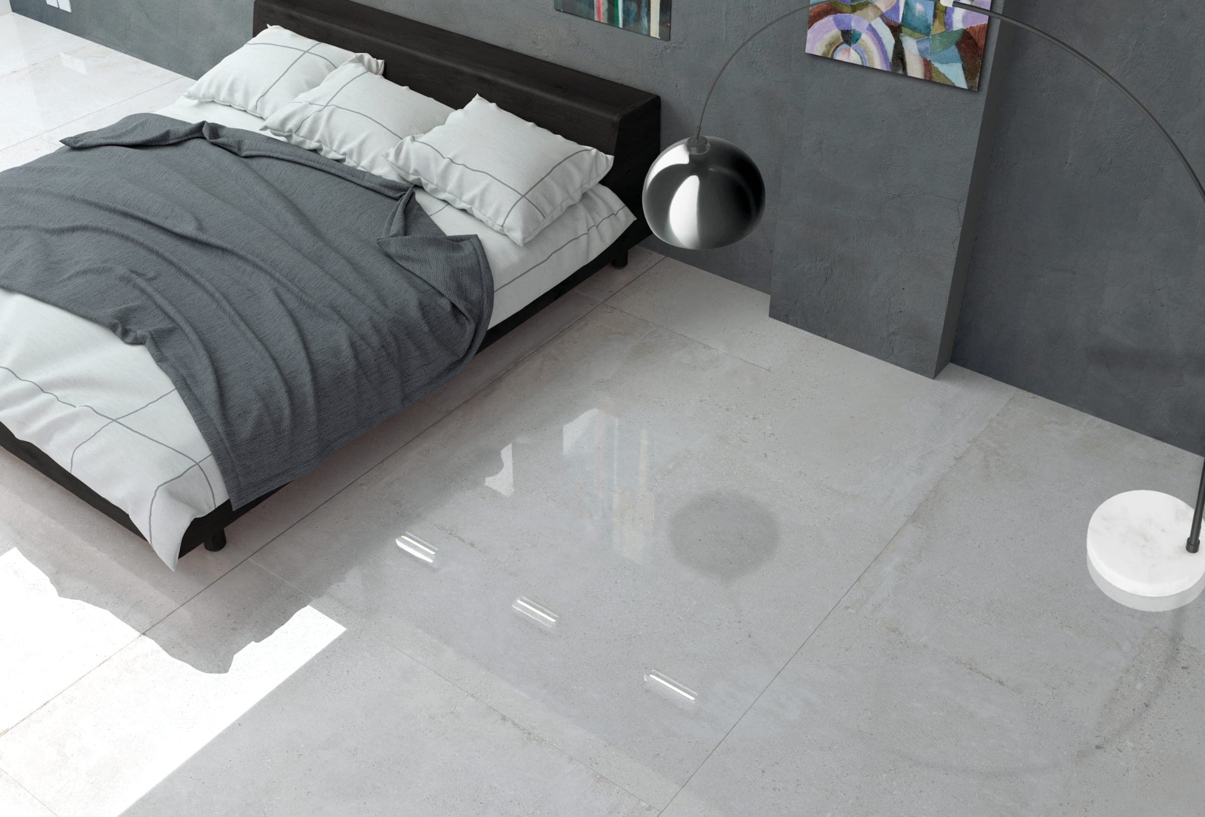 Stonecement White Glossy 120 × 120